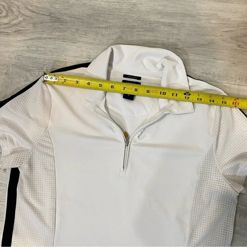 IZOD x-tra dry 1/4 Zip White and Black Polo Shirt Size M - Picture 6 of 16